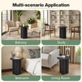 thumbnail image 5 of Wirrytor Farmhouse Round End Table, Wooden Fluted Couch Side Table with Octagonal Base for Living Room, Small Bedside Table Accent Cabinet, Bedroom, Black, 5 of 9