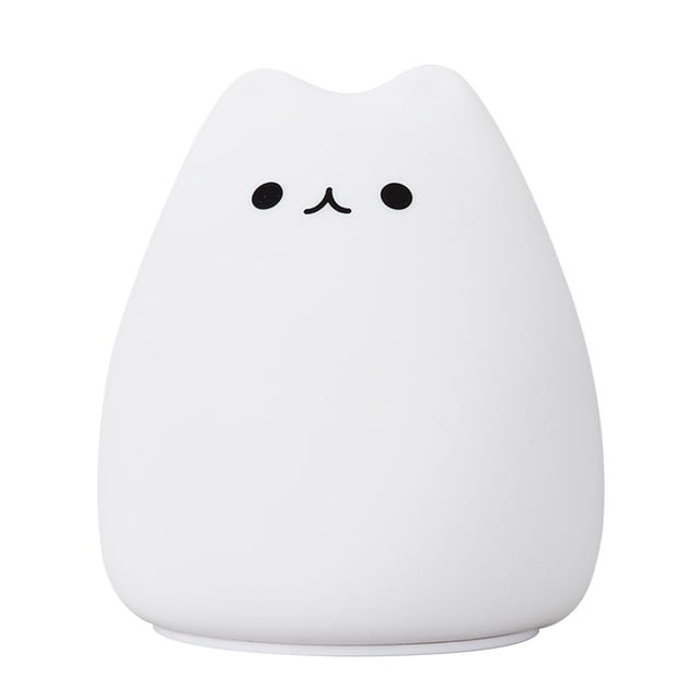 LED Battery Night Cartoon Cute Cat Silicone Light LED Color Changing Children's Bedroom Ambient Night Light Tap Light