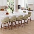 thumbnail image 5 of EOP Modern Swivel Bar Stools Set of 6, 25" Upholstered Counter Height Bar Stools with Wood Legs & Curved Back, Mid Century Bar Chairs for Kitchen Island Pub, Camel, 5 of 12