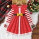 thumbnail image 2 of Odeerbi Niñas Navidad Copo de Nieve Vestidos Primavera Otoño Ruffle Manga Larga Vestido A-Line Niños Vestido de Fiesta A Rayas, 2 of 9