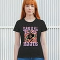 thumbnail image 4 of Blame it All On My Roots T-Shirt Vintage Country Fair Rodeo Cowgirl Women's Tee, 4 of 7