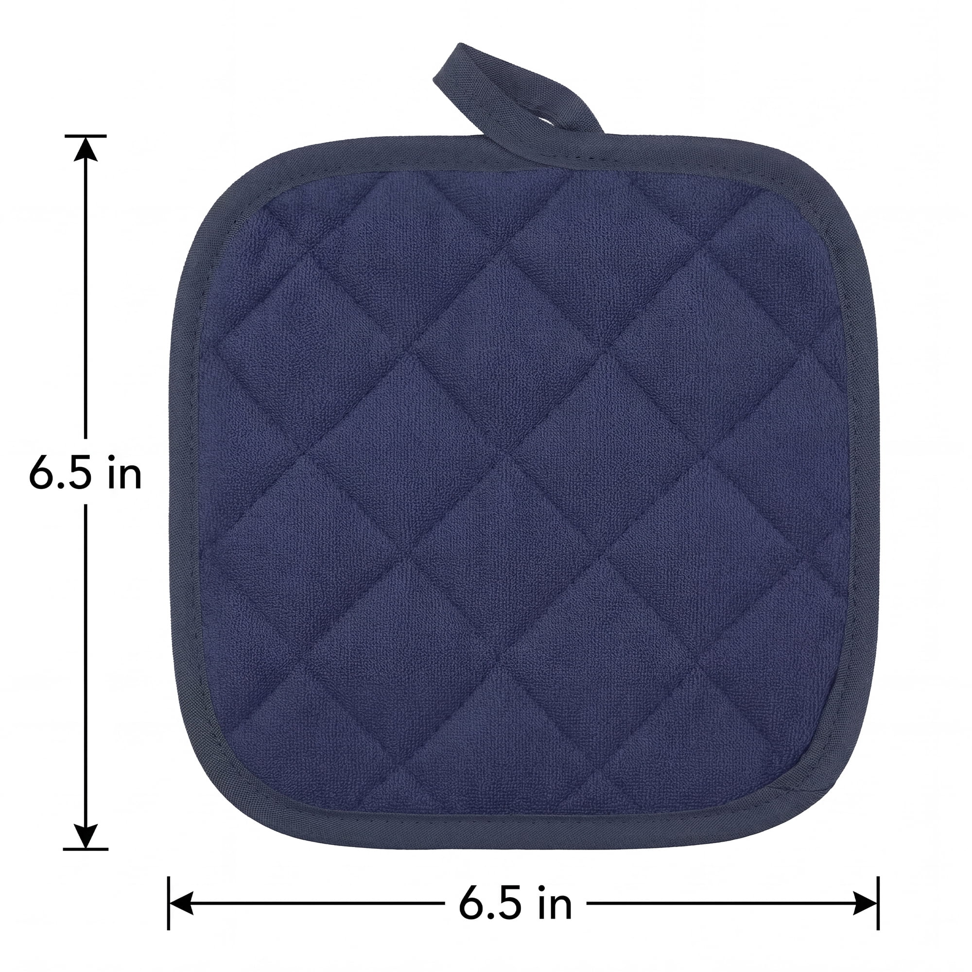 Unique Bargains Pot Holders Polyester Heat Resistant Trivets Non Slip Pads Dark Blue 2Pcs