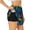 Black, variant on Retro Bright Pineapple Print Women's Running Double Layer Shorts High Waisted with Pockets Elastic Yoga Workout Athletic Gym Sports