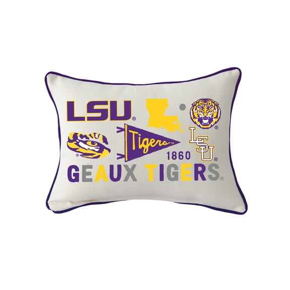 Little Birdie  LSU Tigers Rectangular Piped Pillow