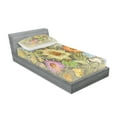thumbnail image 2 of Ambesonne Flower Fitted Sheet & Pillow Sham Set, Vintage Bouquet Bridal, Twinxl, Multicolor, 2 of 2