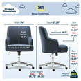 thumbnail image 6 of Serta Leighton Home Office Desk Chair Chrome Nailheads Twill Fabric Blue, 6 of 11