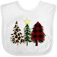 thumbnail image 3 of Inktastic Three Christmas Trees in Plaid and Leopard Print Boys or Girls Baby Bib, 3 of 4