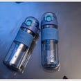 thumbnail image 2 of Bearachild Botella de agua deportiva transparente resistente al calor bebida directa 600ml ejercicio culturismo taza de paja Drinkware Teteras Azul, 2 of 6