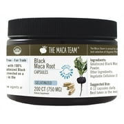 Gelatinized Black Maca Capsules - Organic Vegan Herbal Supplement - 750 mg - 200 Count