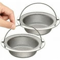 thumbnail image 1 of Juego de 2 coladores para fregadero de cocina, colador de desagüe de acero inoxidable con mango elevable, diámetro exterior 11 cm x altura 3 cm, 1 of 5