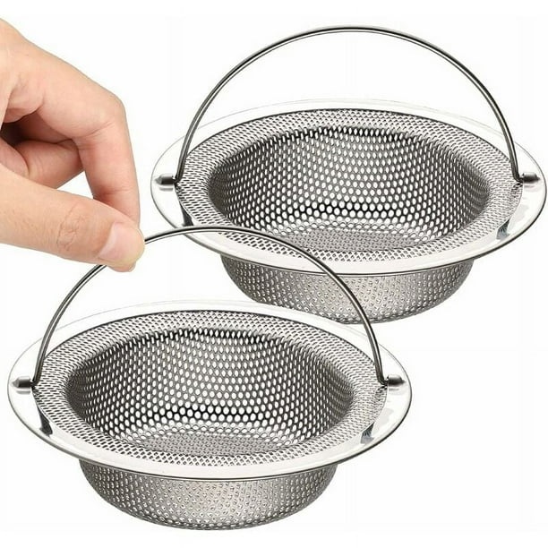 Colador de desagüe para fregadero para un flujo de agua suave, tapón de desagüe con orificios de alta densidad para mantener limpio el fregadero, diseño de borde de seguridad que protege las manos,