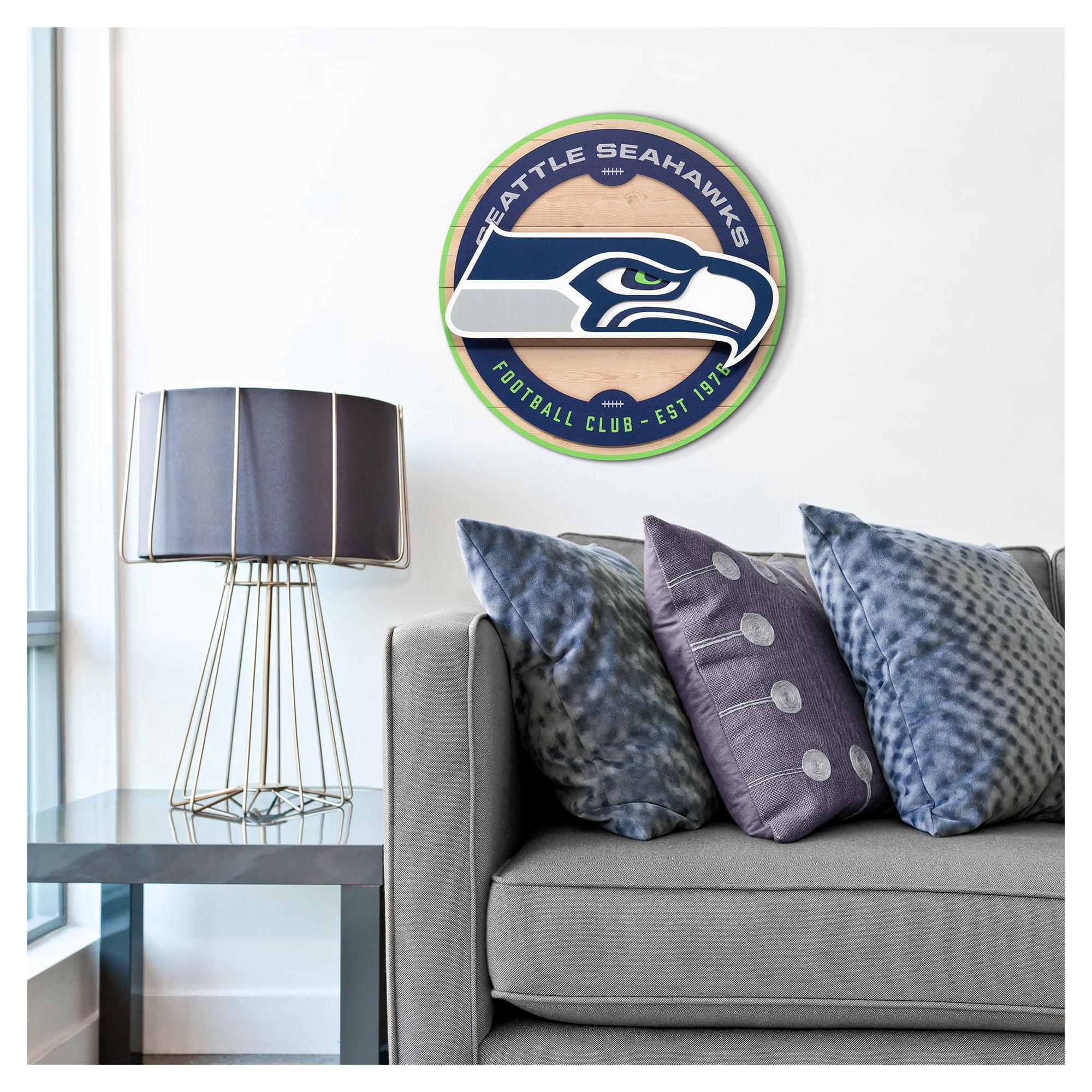 IDNA Seattle Seahawks 15" x 15" 3DX Logo Circle Backer Wall Art
