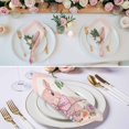 thumbnail image 3 of Happy Easter Cloth Napkins, Spring Cute Rabbits Flowers Butterflies Pink Washable and Reusable Dinner Napkins Set of 4, Table Napkin for Kitchen Party Birthday Wedding Hotel Housewarming 20"x20", 3 of 9
