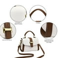 thumbnail image 3 of GASTROPOD Women‘S Leather Satchel Purse Handbag White, 3 of 7