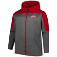 thumbnail image 2 of Men's Fanatics Scarlet/Gray Ohio State Buckeyes Big & Tall Pieced Full-Zip Hoodie Jacket, 2 of 3