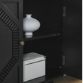 thumbnail image 3 of Living Room Cabinets 33.6" Retro Wooden Sideboard Buffet Cabinet with Storage, Symmetrical Geometric Accent Display Cabinets, Media Console Credenza for Living Room/Entryway/Dining Room/Kitchen, Blac, 3 of 6