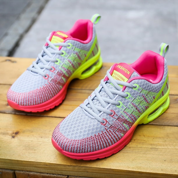 Zapatos Malla Tejidos Con Mosca para Mujeres Exterior Transfronterizo Zapatos Deportivos para Exteriores Zapatos para Correr Casuales Transpirables Dropshipping Gris 37 Bodega Aurrera en linea