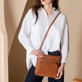 thumbnail image 2 of Bandolera con cartera RFID de piel auténtica suave, color coñac, 2 of 7