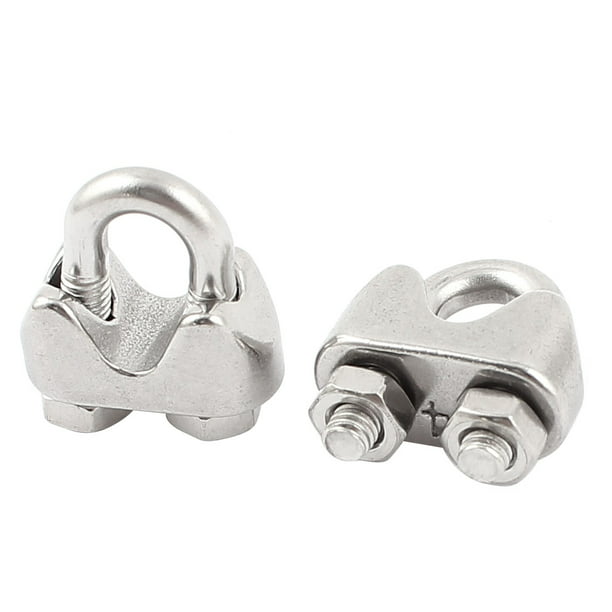 1/8 304 Stainless Steel Single Saddle Commercial Wire Rope Clip Clamp 2pcs