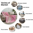 thumbnail image 6 of Flannel Fleece Throw Blanket Pink Water Ripple Gold Foil Lightweight Soft Plush Blankets,Abstract Wave Minimalist Style Cozy Warm Throw Blanket for Couch Sofa Bed Car Office All Season Use 50x60in, 6 of 9