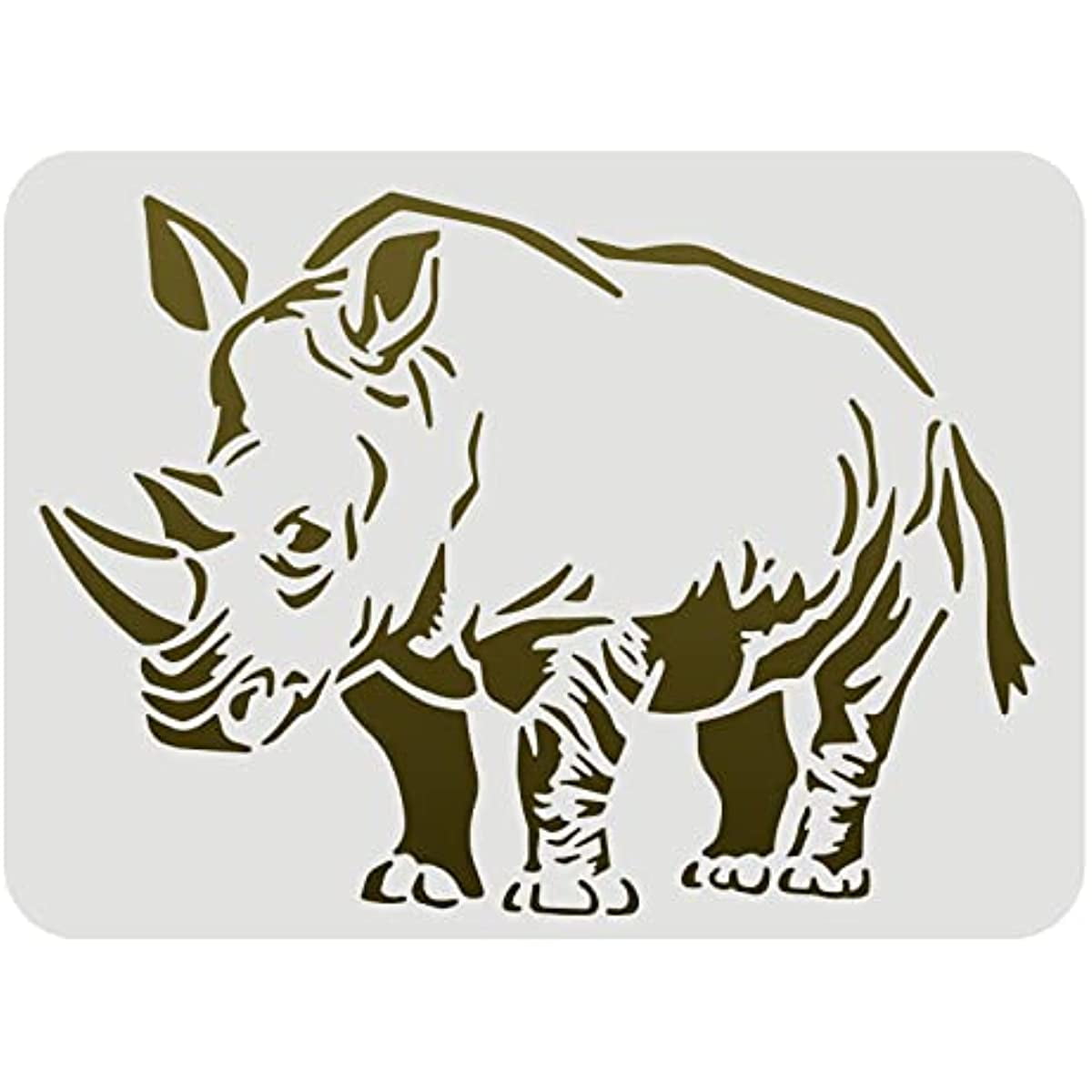 Rhino Stencil Plastic Rhino Painting Stencil Reusable Animals Stencils