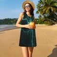 thumbnail image 3 of Honeii Green Lightning Flash Print Women's Sleeveless Dress, Loose Fit Casual Dress for Women, Summer Fashion Dress, 3 of 7