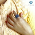 thumbnail image 2 of JEWELEXCESS Sterling Silver Blue 2 Carat Diamond Ring for Women| Colored Ring Band with Round Diamonds, 2 of 5