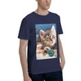 thumbnail image 2 of Bingfone Playful Cat Men'S Loose Fit Short-Sleeve Pocket T-Shirt, 2 of 7
