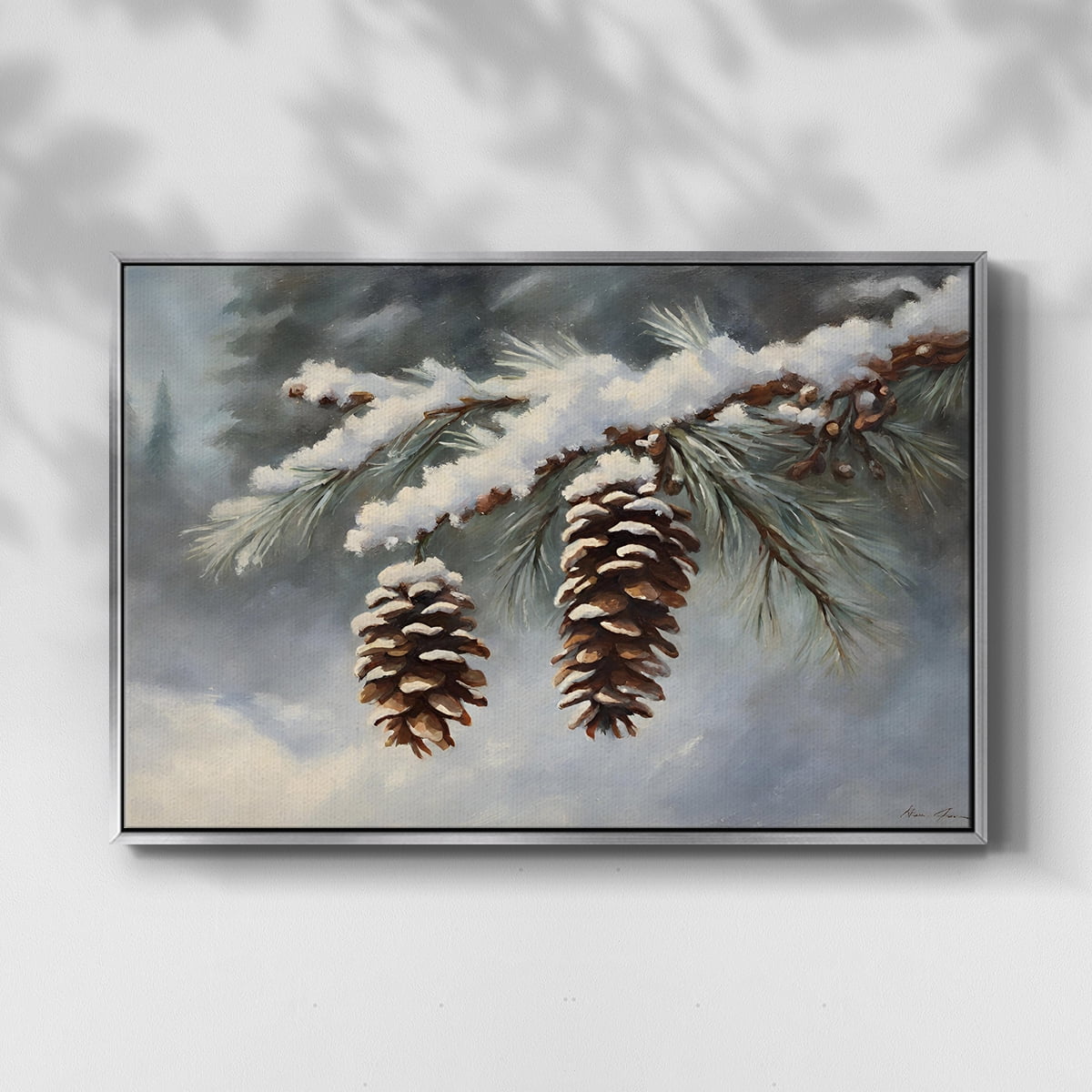 Vintage Landscape-CXCVIII By Wexford Home Framed in Silver Wood Gallery Wrapped Canvas 27 in. x 41 in.
