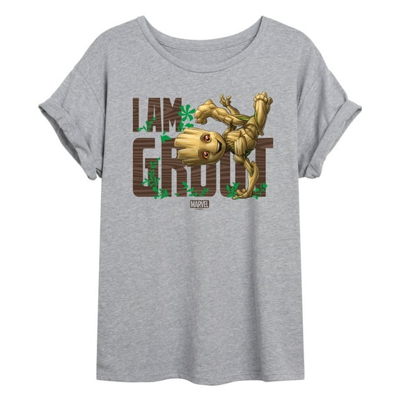 Marvel Guardians of the Galaxy - I Am Groot - Women's Oversized Graphic T-Shirt