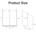 thumbnail image 4 of 56-60"W x 70"H Frameless Double Sliding Shower Door, 5/16"(8mm) Glass, Black, 4 of 7