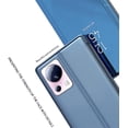 thumbnail image 5 of Mirror Flip Case for Xiaomi 13 Lite Support Wireless Charging, Clear View Window with Kickstand Thin Ultra Phone Case for Xiaomi 13 Lite QH Purple, 5 of 9