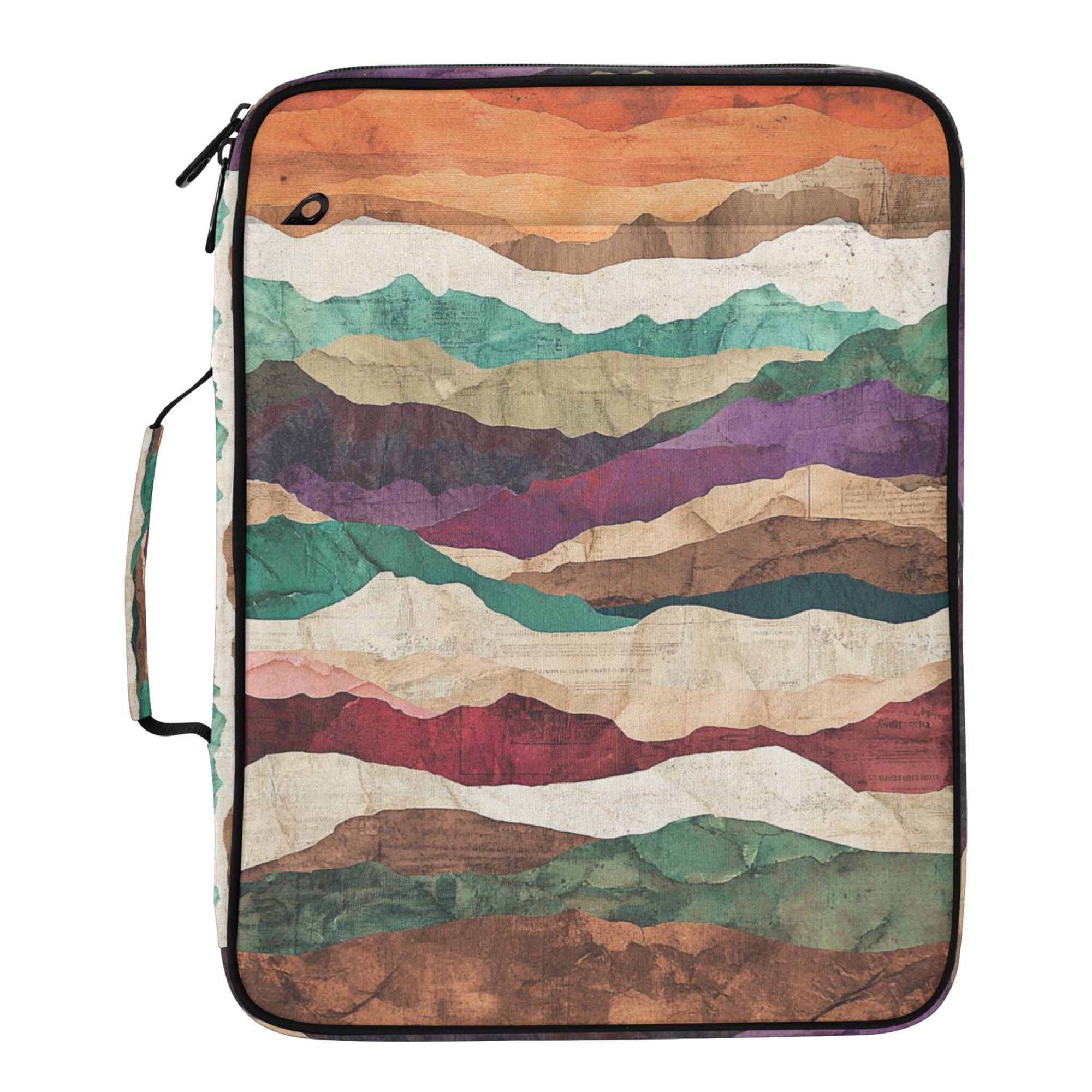 FORMRS Accordion File Folder A4 Size 7-Pocket Expanding Document Organizer Bag with 3 Ring Binder, Artistic Desert Waves