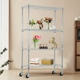 thumbnail image 2 of FDW 4-Tier Wire Storage Shelves Shelving, Wheels 36x14x62 Chrome Adjustable Racks Heavy-Duty Metal Shelf, 2 of 7