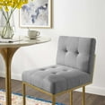 thumbnail image 5 of Bar Stool Chair Barstool, Fabric, Metal Steel, Gold Light Grey Gray, Modern Contemporary Urban Design, Bar Pub Cafe Bistro Hotel Restaurant Hospitality, 5 of 8