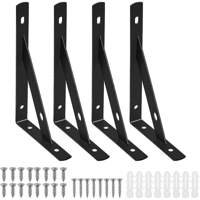 Soporte para estante de pared de 4 piezas, soporte para estante triangular de 150 cm, soporte de hardware flotante, soporte de fijación, soportes de ángulo recto, soporte de hardware flotante