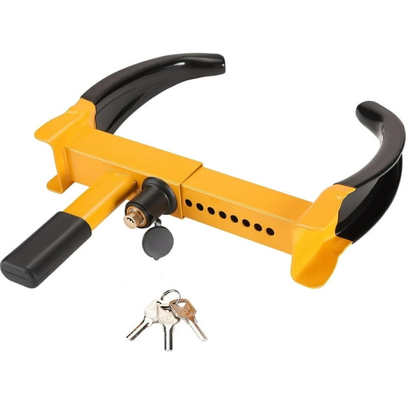 Stanz (TM) Heavy Duty Trailer Lock Wheel Clamp, Universal Security Tire Lock, Adjustable Anti Theft Lock for Trailers SUV Boats ATVs Motorcycles Golf Cart for Max 250mm Tire