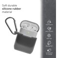 thumbnail image 3 of AirPods Case, IBAOLEA Silicone Protective Shockproof Case Cover Skins with Keychain Compatible with IBAOLEA AirPod 2 and 1, Navy Blue [Front LED Visible] Ash Grey, 3 of 6
