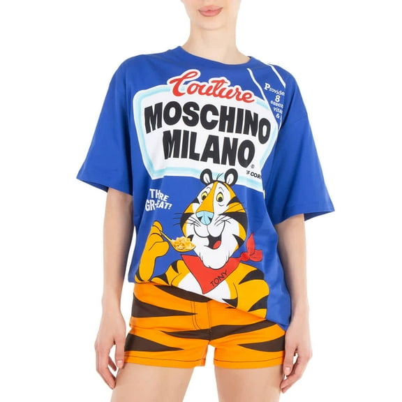 Moschino Tony The Tiger Oversized T-Shirt In Blue, Size XX-Small