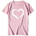 thumbnail image 2 of Pntutb Women's Tops Short Sleeve O-Neck Heart-Shaped Print Blouses T-Shirt, 2 of 6