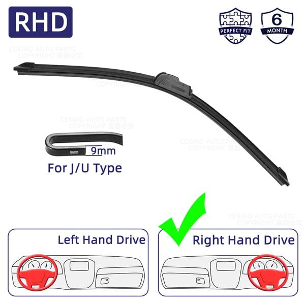 Escobillas de limpiaparabrisas de coche para automóvil, gancho en J, limpia parabrisas automóvil, goma suave, 13 ", 18", 19 ", 20", 21 ", 22", 24 ", 26"