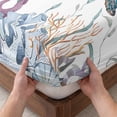 thumbnail image 3 of Twin XL Size Fitted Sheet Set - Sea Turtle Coastal 2 Piece Bedding Sets 16" Deep Pocket Fitted Sheet with 1 Pillowcases, Summer Beach Coral Ocean Seagrass Brushed Microfiber Hotel Luxury Bed Sheets, 3 of 9
