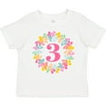 thumbnail image 3 of Inktastic 3rd Birthday Flower Wreath 3 Year Old Girl Girls Toddler T-Shirt, 3 of 5