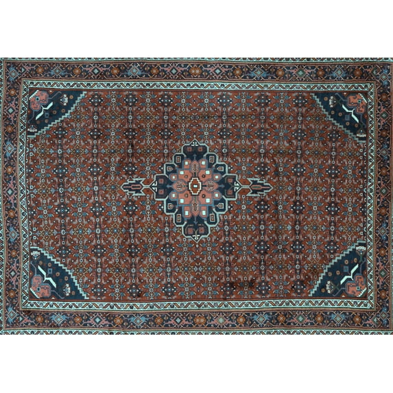 Ahgly Company Indoor Rectangle Persian Light Blue Traditional Area Rugs, 3' x 5'