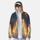 thumbnail image 2 of Balery Starry Sky Constellation Cat Sudadera ligera de manga larga con capucha y protección solar UPF 50+ para hombre y mujer, ideal para pesca y running-Large, 2 of 7