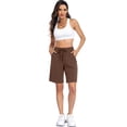 thumbnail image 5 of Cadmus Women's Casual Comfy 9" Bermuda Shorts Yoga Walking Running Drawstring Shorts with Pockets, 5 of 9