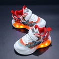 thumbnail image 4 of Sopiago Kids Light Up Shoes Toddler Boys Girls LED Luminous Running Trainers Cartoon Mesh Breathable Sports and Walking Sneaker Red,5-5.5 Years, 4 of 7