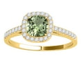 thumbnail image 2 of Aonejewelry 1.20 Ct. Ttw Cushion Shape Green Amethyst Bridal Set In 10k Yellow Gold, 2 of 4