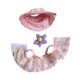 thumbnail image 5 of Ropa de pato de peluche de 15 cm, accesorios para fotos, juego de simulación, ropa para muñeco de pato de peluche rosa con gorra, 5 of 9