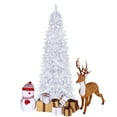 thumbnail image 4 of VEIKOUS 8ft Christmas Tree, Pre-lit Slim Pencil Tree for Decoration W/ 350 LED Lights & Metal Stand, White, 4 of 11